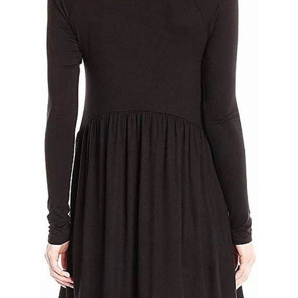 - BCBGeneration Black Pleated Ribbed Long Sleeve Dress - Picture 2 of 9